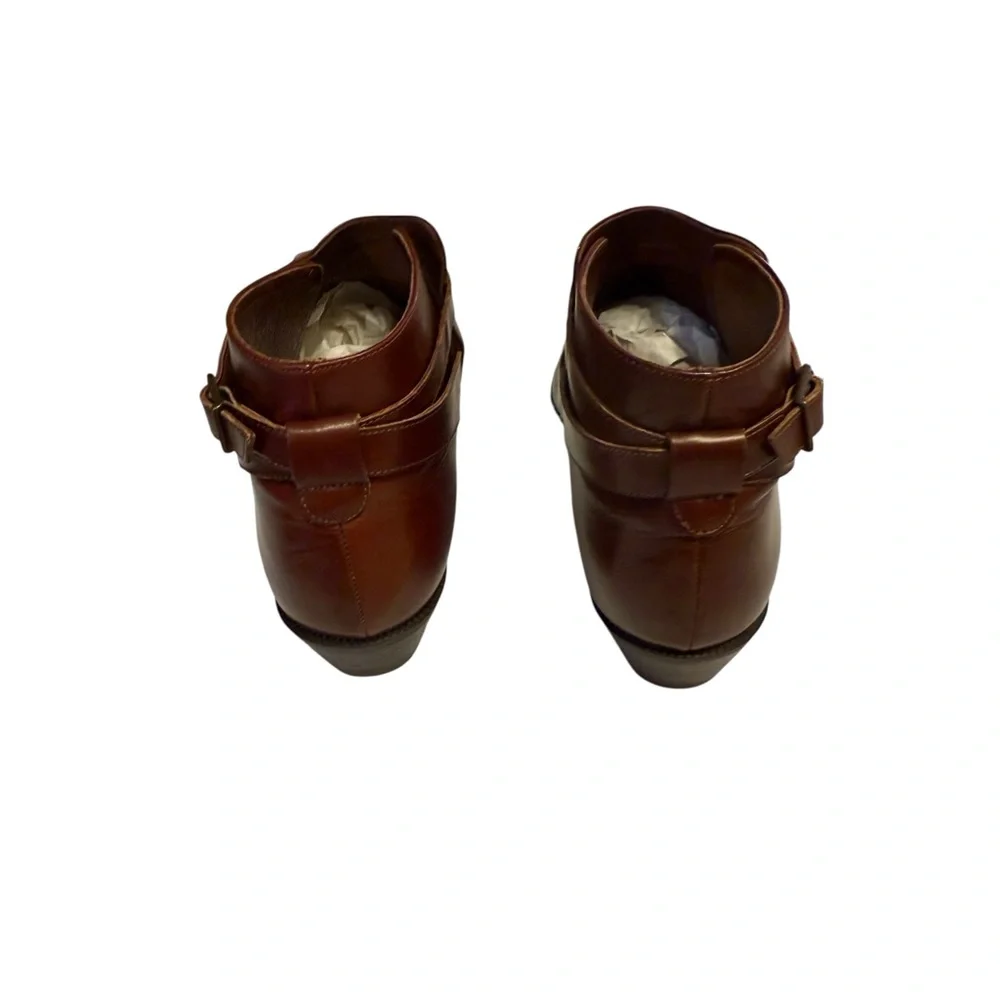 VTG AMALFI  Ginger Tan Ankle Boots Leather Outside, Inside, Sole US 8.5 ITALY - Picture 3 of 8